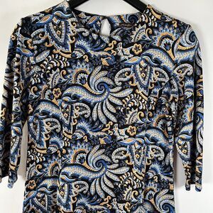 J. McLaughlin Dress Size Medium Stretch Knit Preppy‎ Classic Office Half Sleeve